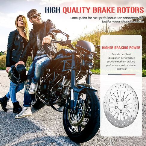 دوارات أقراص الفرامل الأمامية مقاس 11.8 بوصة لنماذج Harley Davidson Touring لـ Road King for Street Glide for Road Glide for Ultra Limitid مع مجموعة مسامير ذات فتحات دائرية قرص من الفولاذ المقاوم للصدأ 2008-2013 in Saudi Arabia