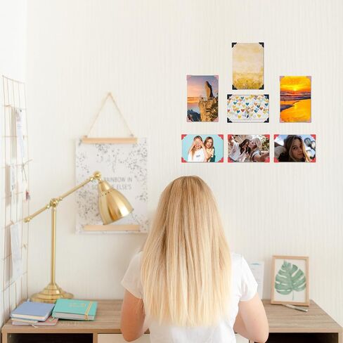 Giantree 192 Pcs Photo Corners for Scrapbooking, Self-Adhesive Photo Mounting Corners Picture Corner Sticker for Scrapbooks Album Diary DIY Craft Supplies, 8 Sheets 8 Colors(Multiple Colour) in Saudi Arabia