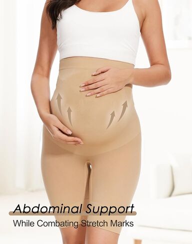 Maternity Underwear Shapewear For Women, Seamless, High Waist, Shorts Panties For Pregnancy, Over Bump, 2 Pack in Saudi Arabia
