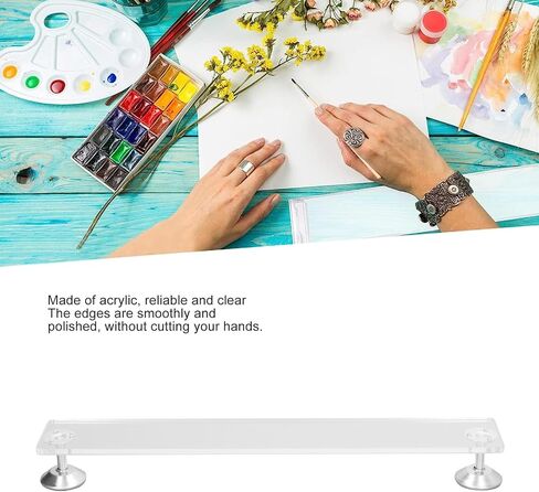 14.6in Artist Leaning Bridge Hand Acrylic Wrist Rest Transparent Creative Artist Bridge Art Drawing Tool for Detailed Painting or Sketching in Saudi Arabia