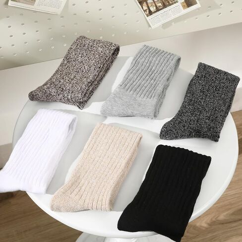 Pleneal 3 Pairs Slouch Socks for Women Winter Long Boot Chunky Scrunch Socks, Knit Crew Knee High Boot Socks in Saudi Arabia