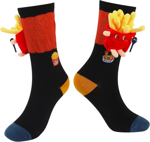 Food Themes Funny 3D Socks, Crazy Cool Novelty Silly Socks Gift for Women in Saudi Arabia