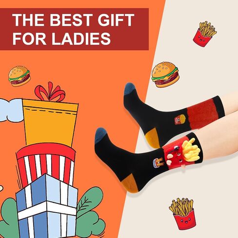 Food Themes Funny 3D Socks, Crazy Cool Novelty Silly Socks Gift for Women in Saudi Arabia