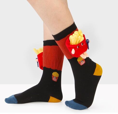 Food Themes Funny 3D Socks, Crazy Cool Novelty Silly Socks Gift for Women in Saudi Arabia