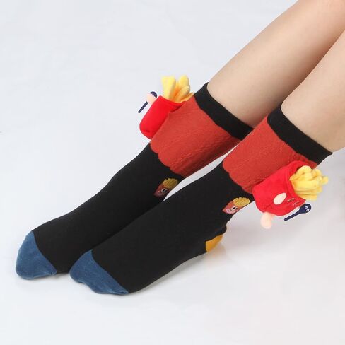Food Themes Funny 3D Socks, Crazy Cool Novelty Silly Socks Gift for Women in Saudi Arabia