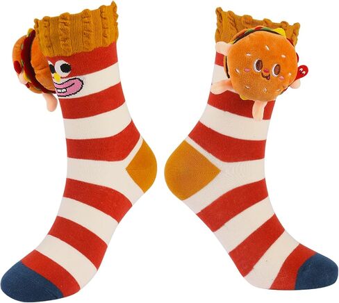 Food Themes Funny 3D Socks, Crazy Cool Novelty Silly Socks Gift for Women in Saudi Arabia
