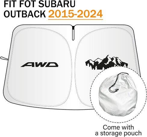 من أجل Subaru Outback Sun Shade 2015-2024، أغطية نافذة السيارة الأمامية واقي من الشمس، كتل قابلة للطي من الأشعة فوق البنفسجية للزجاج الأمامي لملحقات Subaru Outback in Saudi Arabia