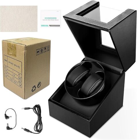 Double Watch Winder Automatic Watch Winder for Women's and Men's with Quiet Motor Watch Winder Box for Automatic Watches in Saudi Arabia