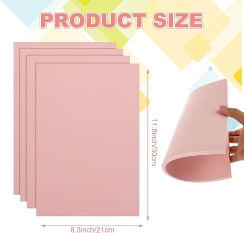 4Pcs Rubber Carving Block, 8 x 12 Linoleum Blocks for Printmaking, Stamp Carving Kit, Linoleum Block with Cutter Tools for Stamp Carving, DIY Printmaking, Pink in Saudi Arabia