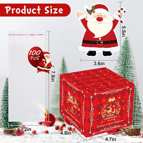 Christmas Money Box for Cash Gift Pull, Surprise Money Gift Boxes for Kids Adults with 100Pcs Transparent Bags - Fun Ways to Give Cash as A for Your Loved Ones in Saudi Arabia