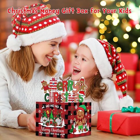 Christmas Money Box for Cash Gift Pull, Surprise Money Gift Boxes for Kids Adults with 100Pcs Transparent Bags - Fun Ways to Give Cash as A for Your Loved Ones in Saudi Arabia