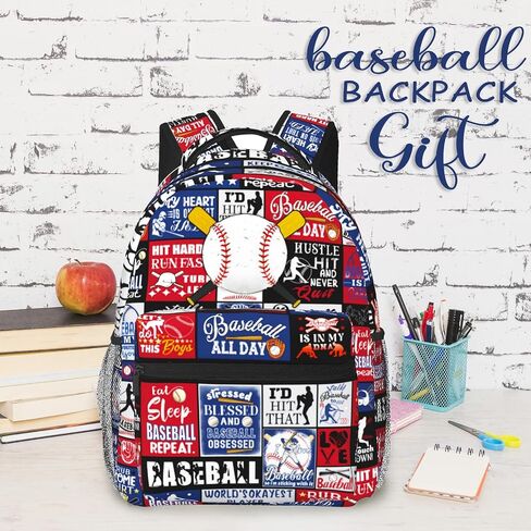 Baseball Backpack Gifts for Boys Elementary Middle High School Bookbags for Teen Kids Baseball School Bags Daypack 16 Inch in Saudi Arabia