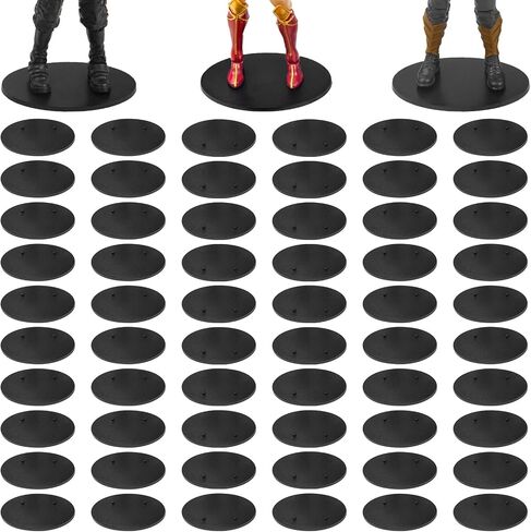 60PCS 6 inch Action Figure Display Stand, Toy Support Holder Display Stand with Peg, Compatible with 1/12 Scale Mavel Legends Series/Gi Jeo Classified Series/D C/Mo tu Figures, Black Square in Saudi Arabia