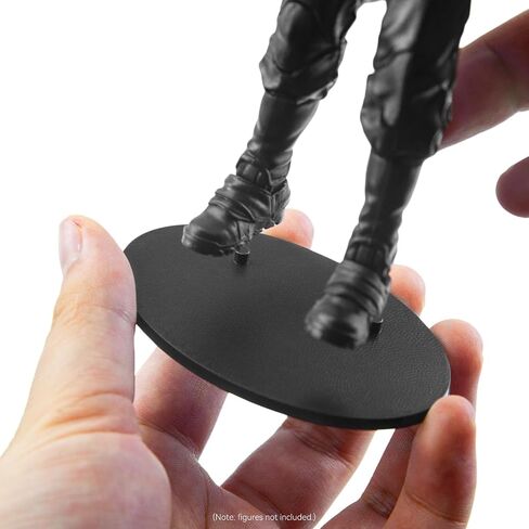 60PCS 6 inch Action Figure Display Stand, Toy Support Holder Display Stand with Peg, Compatible with 1/12 Scale Mavel Legends Series/Gi Jeo Classified Series/D C/Mo tu Figures, Black Square in Saudi Arabia