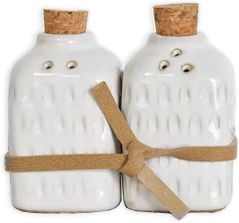 Mini Pitcher Cork Top, White 3.35 x 2.76 Inches Glazed Ceramic Salt-N-Pepper Shaker Set in Saudi Arabia