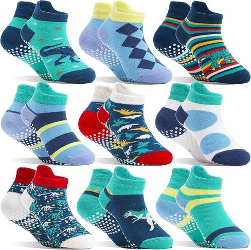 Baby Girls Boys Toddlers Grips Socks Kids Non Slip Anti Skid Ankle Cotton No Show Socks with Grippers in Kuwait