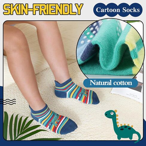 Baby Girls Boys Toddlers Grips Socks Kids Non Slip Anti Skid Ankle Cotton No Show Socks with Grippers in Kuwait