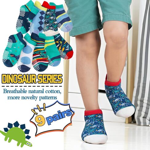 Baby Girls Boys Toddlers Grips Socks Kids Non Slip Anti Skid Ankle Cotton No Show Socks with Grippers in Kuwait