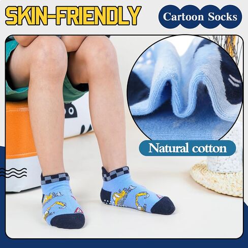 Baby Girls Boys Toddlers Grips Socks Kids Non Slip Anti Skid Ankle Cotton No Show Socks with Grippers in Kuwait