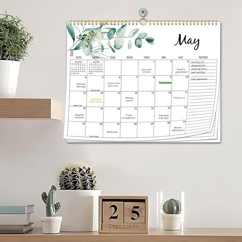 2025 Wall Calendar - Run from January 2025 to December 2025, Aesthetic Hanging Calendar with Thick Paper, Large Daily Blocks, Perfect for Home and Office Monthly Organizing & Planning, 14" x11" in Kuwait