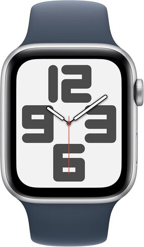 Apple Watch SE GPS 44mm Silver Aluminum Case with Storm Blue Sport Band - S/M in Saudi Arabia