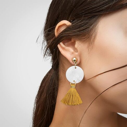 VAPKER 100Pcs 0.8Inch/2CM Mini Tassels Gold Tassel Tiny Handmade Craft Tassels with Gold Jump Ring for Earring Jewelry Necklace Making Accessories DIY in Saudi Arabia