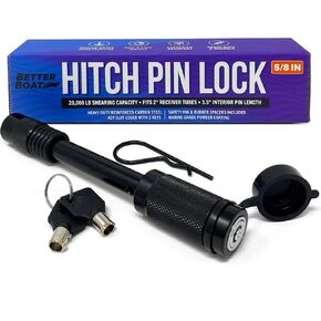 Lockable Hitch Pin Lock 5/8" Hitch Lock for Trailer Hitch Lock Pin 3.5" Circular Key Locking Hitch Pin for 2 Inch Receiver with Keys Tow Hitch and Bike Hitch Bolt Towing Trailer Hitch Accessories