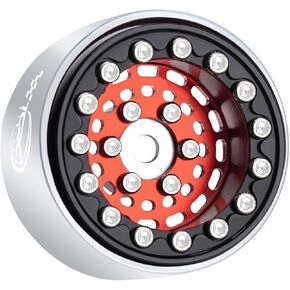 4PCS Splash Anodizing Aluminum Deep Dish 1.0 Inch Beadlock Wheels Hubs for 1/24 Axial SCX24 AX24 FCX24 TRAXXAS TRX4M Redcat Ascent-18 1/18 RC Crawler Car Upgrades