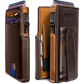 Men Wallet,with Money Clip Coins Pocket ID Window,Slim Front Pocket RFID Blocking Pop-up Card Holder 3.9"x 2.7", Gift Boxed