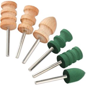 Hisew Leather Edge Burnishing Bits for Rotary Tools - Set of 6, Ideal for Sanding, Polishing, & Grinding Leather Edges & Burrs, Simplifying Leather Crafting Works