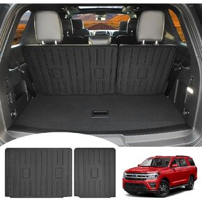 Cargo Mat with Seat Back Mat Fit for 2018-2024 Ford Expedition/Lincoln Navigator Accessories(Not Max or L Models), Cargo Liner TPE Trunk Mat for 2024 Ford Expedition/Lincoln Navigator