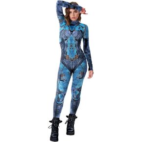Unisex Cosplay Halloween Bodysuit 3D Printed Party Skinny Catsuit Costume Outfit