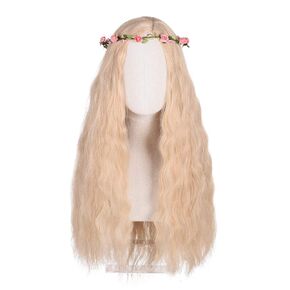 Mixed Brown Cosplay Tiger King Wigs for Women,With Braid Long Wavy Girl Princess Costume Wig,Suitable for Daily Wear and Masquerade in Kuwait
