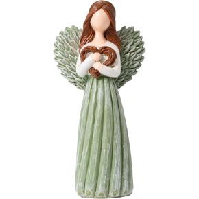Remembrance Angel Figurines,Sympathy Gifts for Loss of Loved One,Grief Gifts for Women,Memorial Gifts to Hold Each One Safely in Your Heart,Hand-Painted Figurine.Life was a willow branch heart.