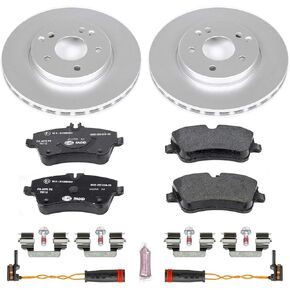 Power Stop ESK3048 Front Euro-Stop Brake Kit Mercedes and 2 Front Sensor Wires For Mercedes-Benz C230 2002-2005, Mercedes-Benz C240 2001-2005 [Model Specific]