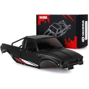 INJORA IR60 Pickup Hard Body Shell with Bed Rack for 1/18 RC Crawler TRX4M Defender Bronco(Purple)