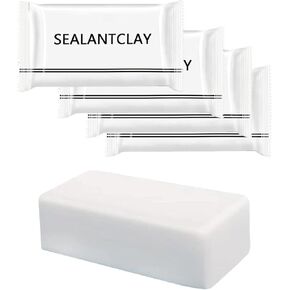 Zxfuture Pack of 8 White Seal Putty Waterproof Duct Seal Repair Sealing Clay, Quick Mending Mud for Drain Connection, Wall Hole, Air Conditioning Hole