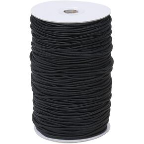 COTOWIN 142 Yards 1/8-Inch (3 mm) Black Heavy Round Cord Elastic Spool
