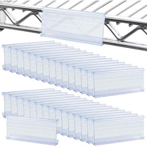 38 Pack Wire Shelf Label Holder, 3 inch Metro Shelving Clips Wire Rack Label Holder Shelf Labels for Wire Shelving (Paper Insert Not Included)