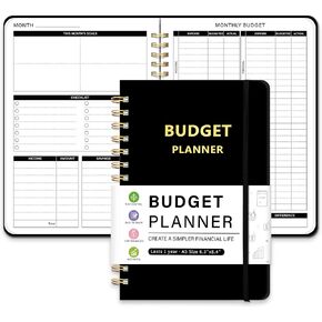 Undated Monthly Budget Planner - 12 Month Budget Book With Expense & Bill Tracker, Money Budgeting Notebook To Effectively Manage Your Finances - Green