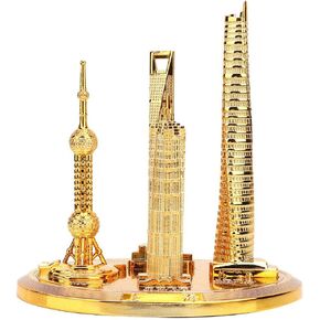 HEEPDD Famous Architecture Model, Oriental Pearl Tower Global Financial Center Model Shanghai Building Collection Landmark Building Architecture Model Office Home Decor Souvenir (3)