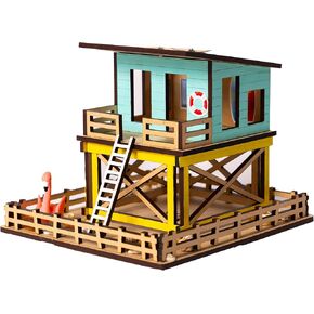 Stix + Brix Mini Beach Hut | Architectural Model Making Kit for Kid