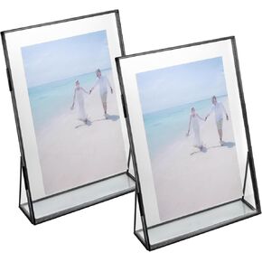 PHOSPHOR 8x10 Gold Floating Picture Frames Photo Frame with Aluminum Alloy Metal Frame and HD Glass (Vertical) for Tabletop Classy Gift Festival, Wedding, Home or Office Décor in Kuwait