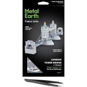 Fascinations Metal Earth Premium Series London Tower Bridge 3D Metal Model Kit Bundle with Tweezers