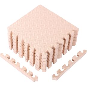 12 Tiles 12x12x1 Inch EVA Thick Interlocking Foam Floor Tiles Puzzle Exercise Mat Play Foam Mats for Boys Girls Baby Pets Home Classroom Nursery Gym(Black)