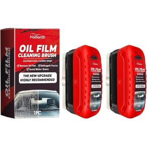 2 Pack Automotive Oil Film Cleaning Brush,Car Glass Oil Film Cleaner, Glass Oil Film Remover for Car Glass Cleaning,Oil Film Removal Windscreen, Oil Film Remover for Glass Window Cleaner