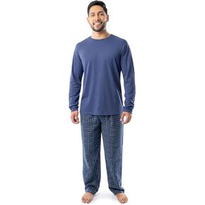 Fruit of the Loom Men's Jersey Knit Top and Flannel Pant Pajama Sleep Set