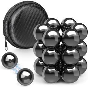 22PCS Round Magnetic Stones Fidget Toy Magnet Science Kit for Adults, Large Hematite Magnetic Ball Desk Toy for Men Women, Whiteboard Locker Magnetic Rocks for Home Office, Age:15+