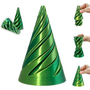 Impossible Cone-3D Printed Spiral Cone Fidget Toy, Helix Nut Spiral Cone Fidget Toy, 4inch Impossible Pyramid Passthrough Sculpture Pass Through Pyramid for Home Office Desk Stress Relief