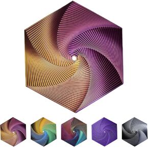 Fractal Fidget Hexagon-3D Printed Hexagon Fidget Toy, Infinity Cube Sensory Toys for Adults, Desk Spinning Toy, Hexagon Spiral Visual Fingertip Toys (Red-Green-Blue)
